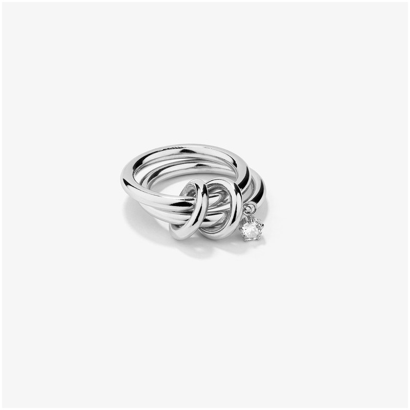 Anillo Mujer Zendaya Loop Plateado | Diseño Curvo Sofisticado