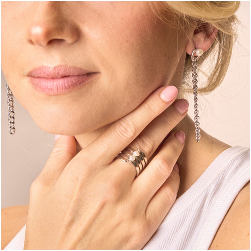 Anillo Mujer Bridgerton Plateado | Diseño Clásico en Acero Plateado