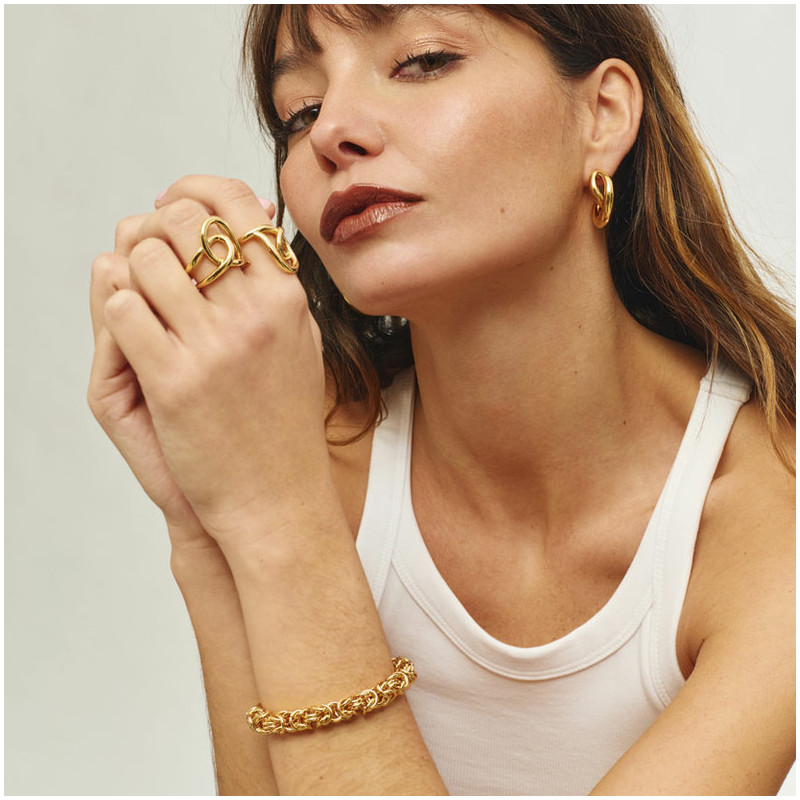 Anillo Mujer Blake Dorado | Diseño Twist Elegante en Acero Dorado