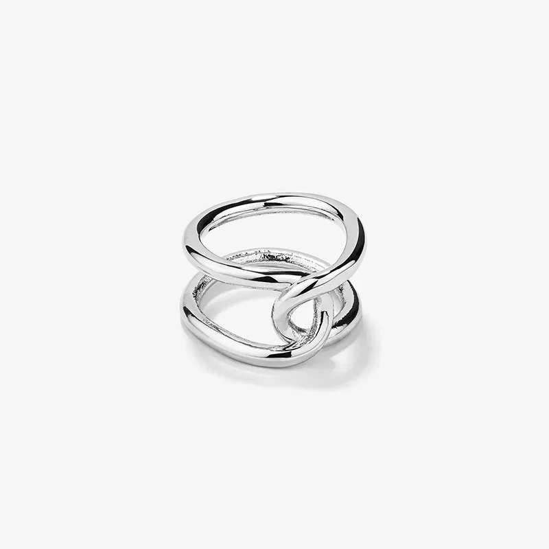 Anillo Mujer Blair Plateado | Diseño Geométrico en Acero Plateado