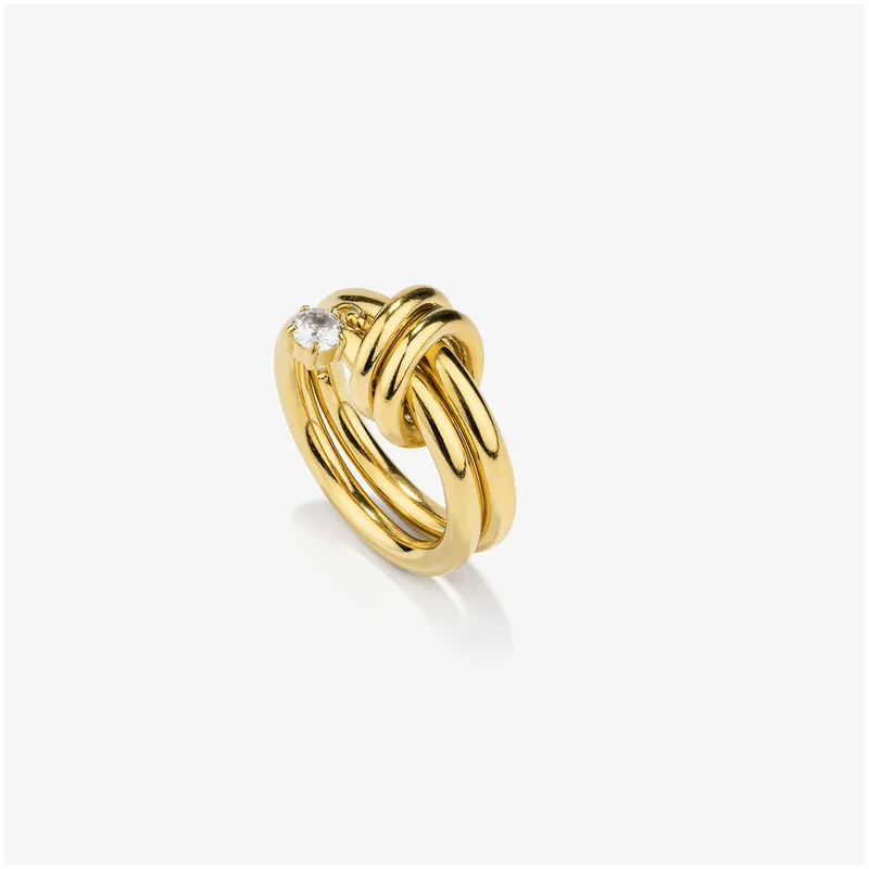 Anillo Mujer Zendaya Loop Dorado | Diseño Curvo Moderno y Elegante