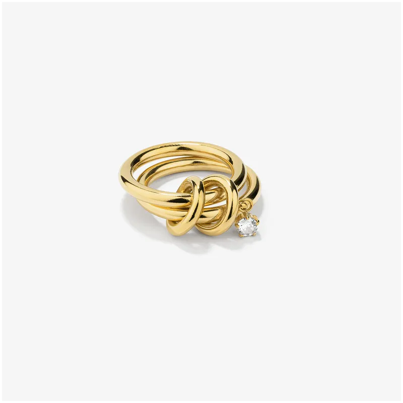 Anillo Mujer Zendaya Loop Dorado | Diseño Curvo Moderno y Elegante