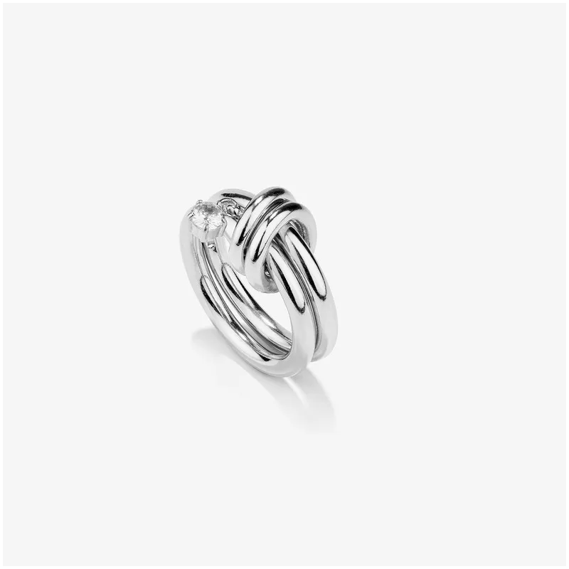 Anillo Mujer Zendaya Loop Plateado | Diseño Curvo Sofisticado