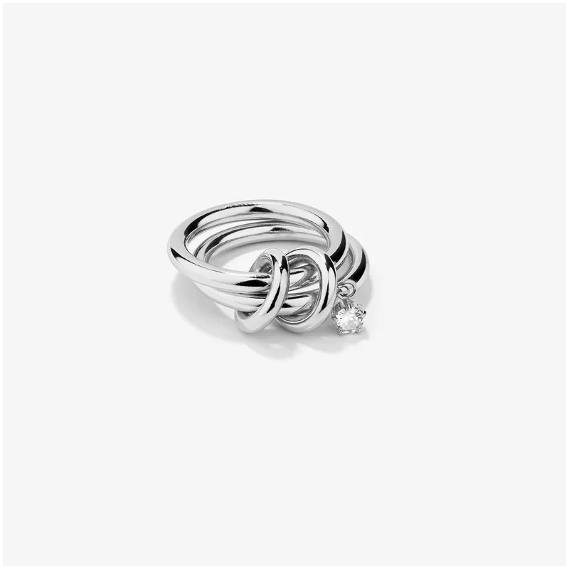 Anillo Mujer Zendaya Loop Plateado | Diseño Curvo Sofisticado