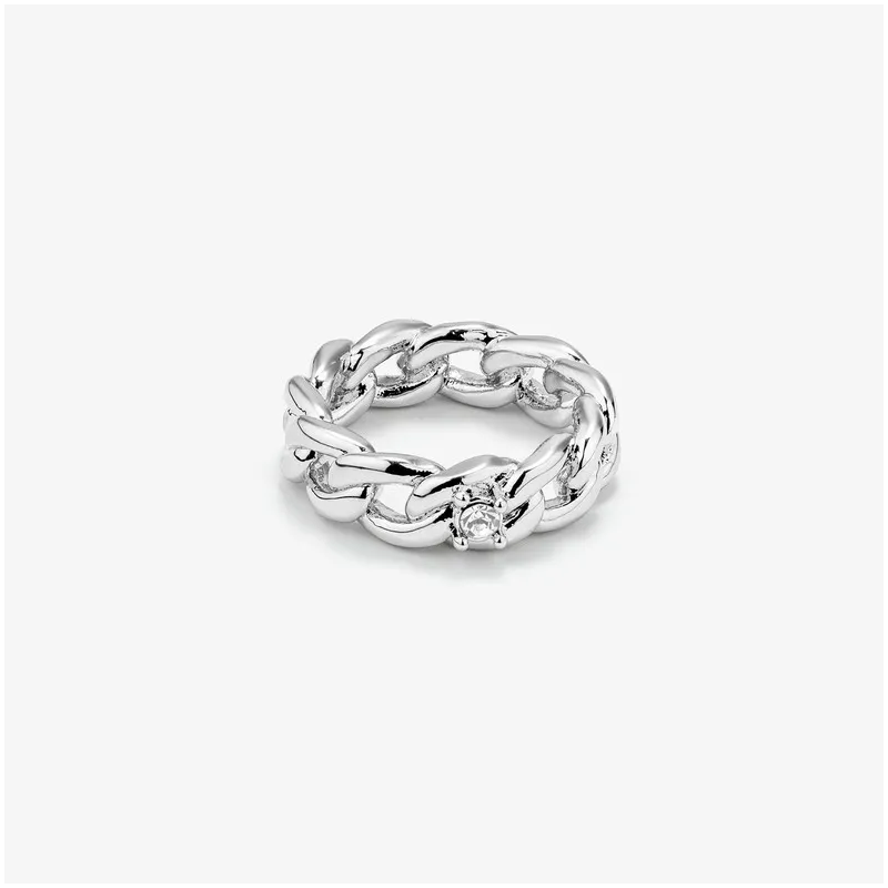 Anillo Mujer Gaga Chain Plateado | Diseño de Eslabones Plateados