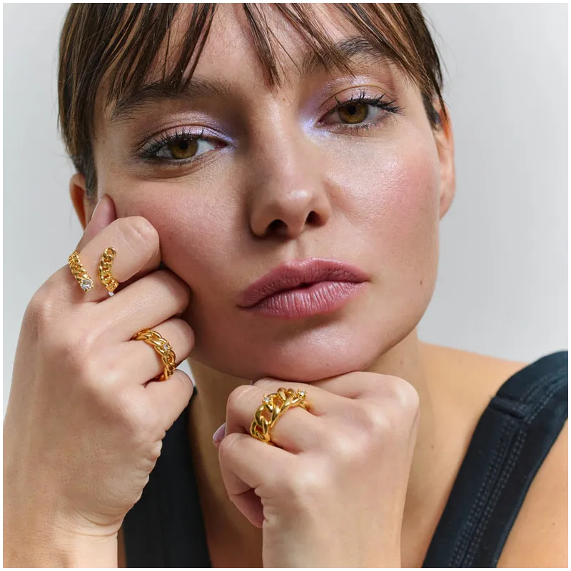 Anillo Mujer Gaga Spiral Dorado | Diseño Espiralado Audaz