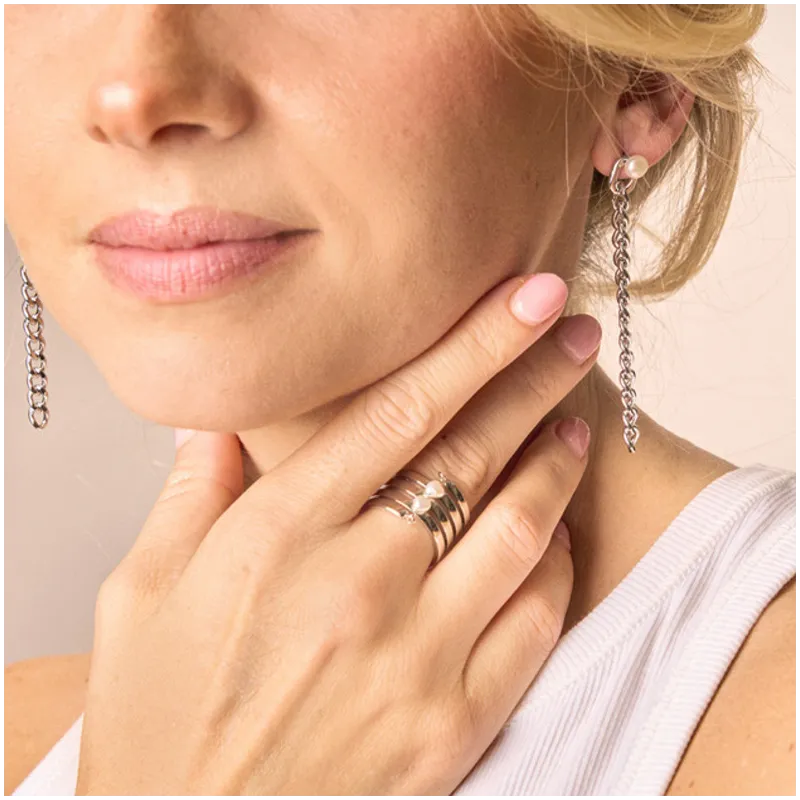 Anillo Mujer Bridgerton Plateado | Diseño Clásico en Acero Plateado