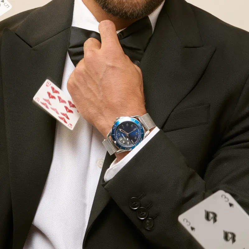 Reloj Hombre Chris Azul Correa Plateada | Radiant