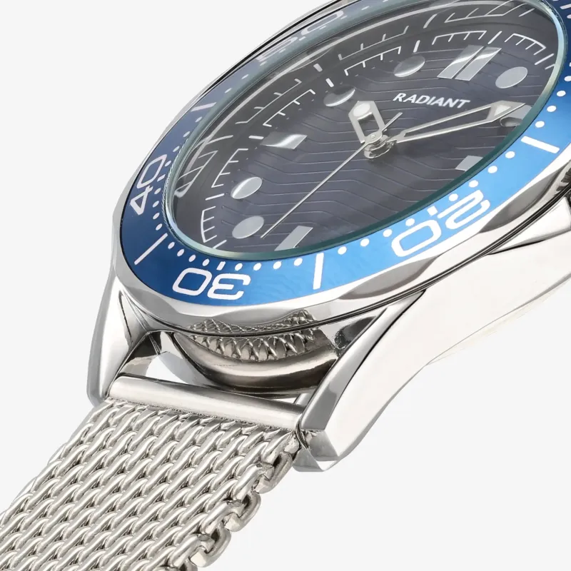 Reloj Hombre Chris Azul Correa Plateada | Radiant