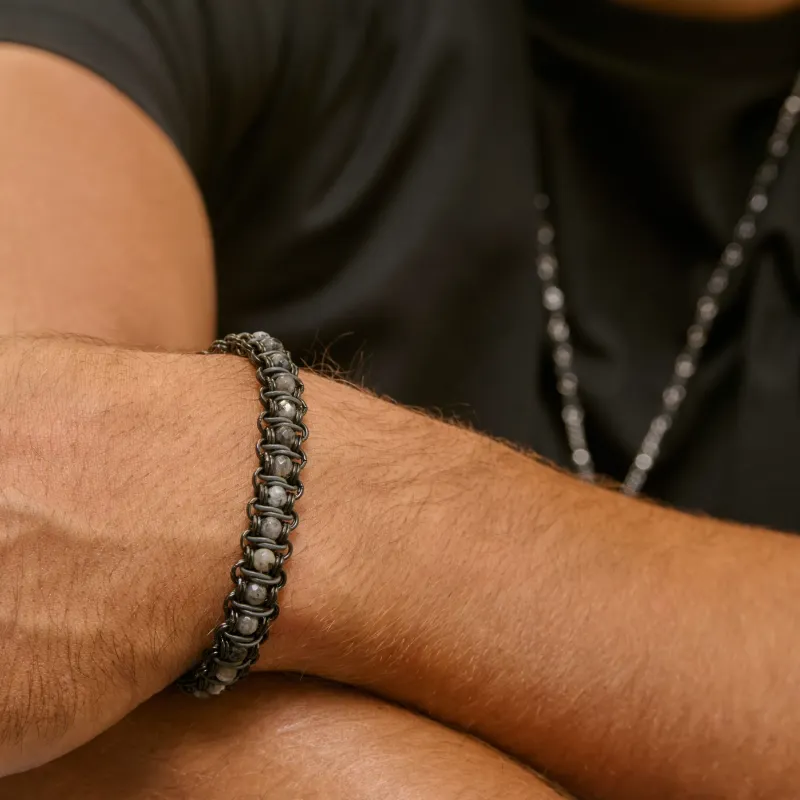 Pulsera Hombre Ulises Piedras Negro