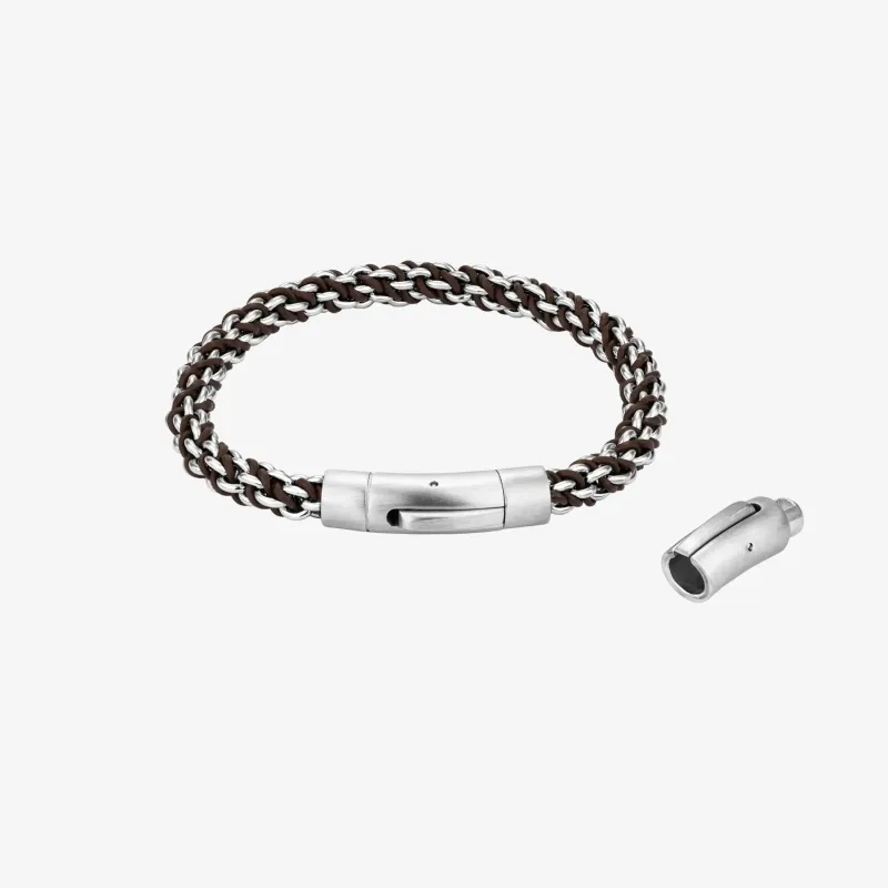 Pulsera Hombre Ulises Marrón/Plateado
