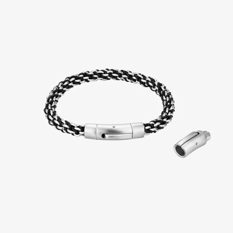 Pulsera Hombre Ulises Negro/Plateado