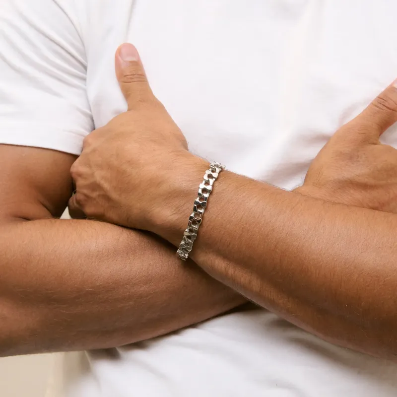 Pulsera Hombre Code Twist Plateado