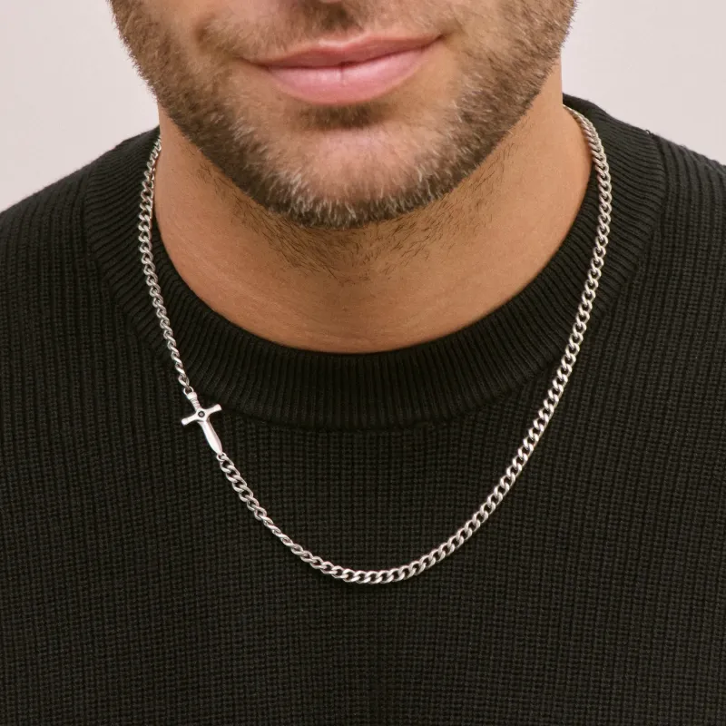 Collar Hombre Code Plateado