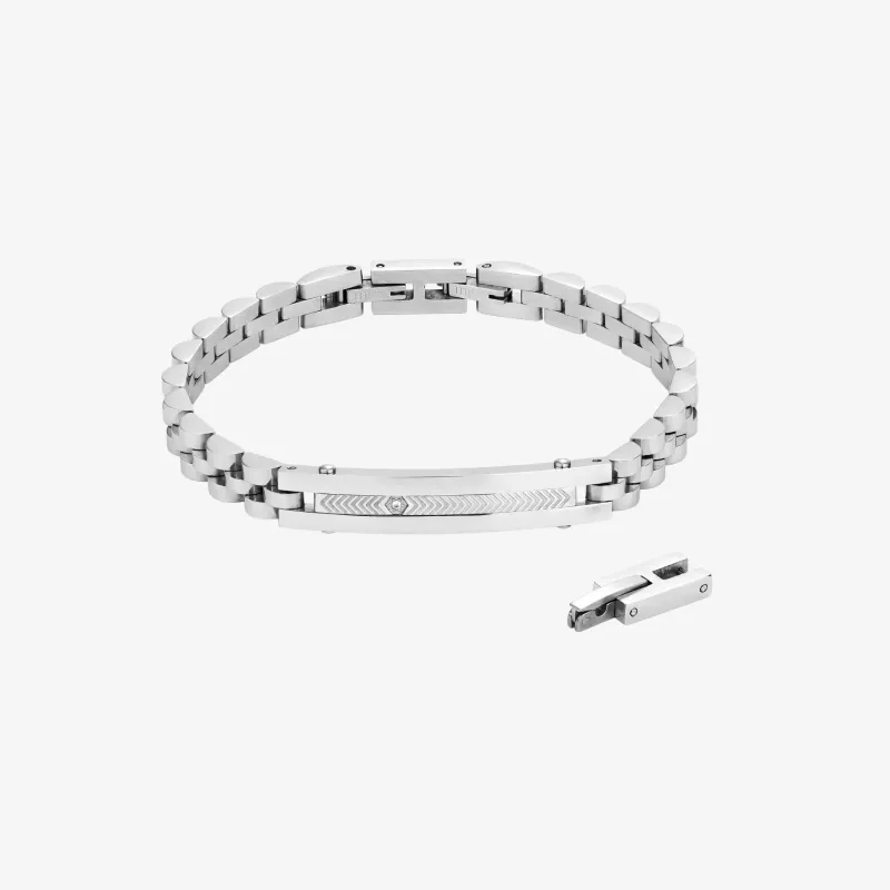 Pulsera Hombre Code Plateado