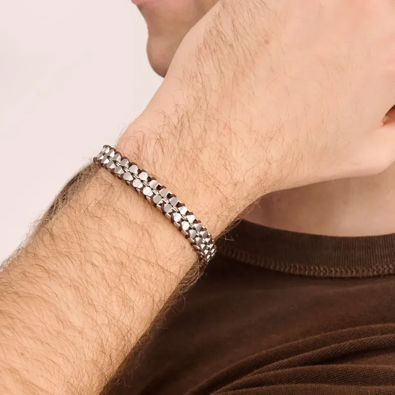 Pulsera Hombre Shadow Link Marrón | Radiant