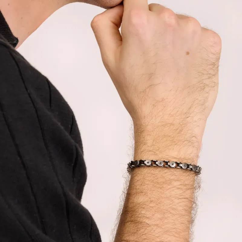 Pulsera Hombre Shadow Link Plateada | Radiant