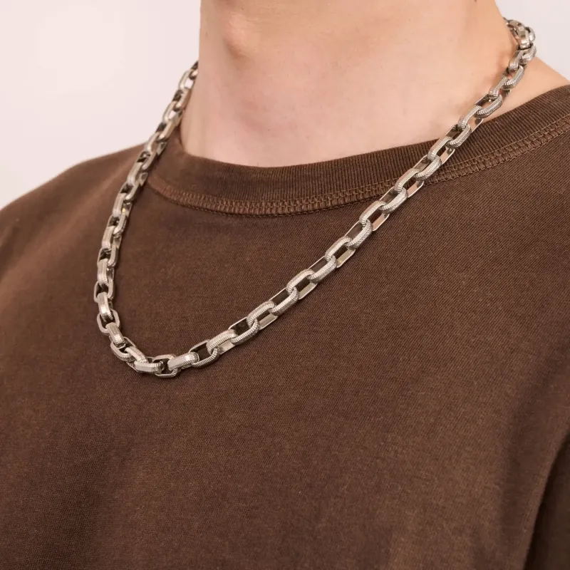 Collar Hombre Route Bloques Plateada | Radiant