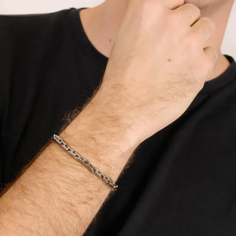 Pulsera Hombre Riviera Plateada | Radiant