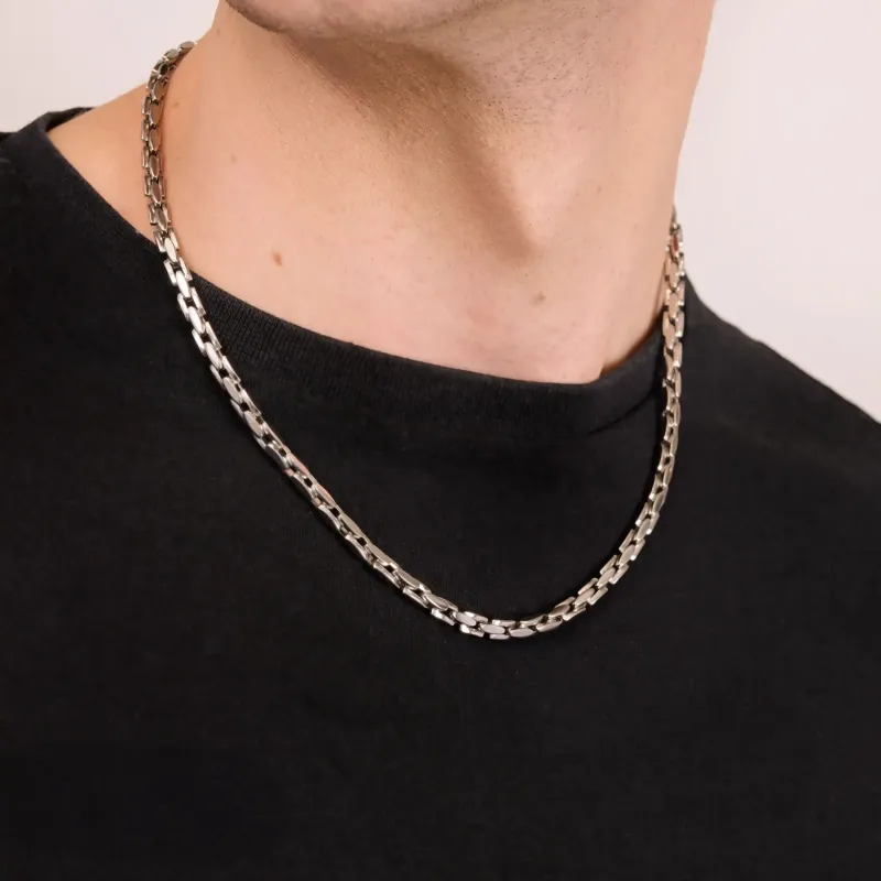 Collar Hombre Riviera Plateada | Radiant