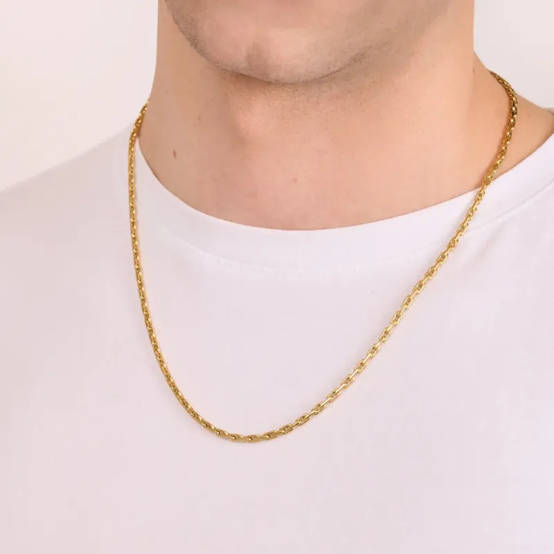 Collar Hombre Riviera Fina Dorada | Radiant