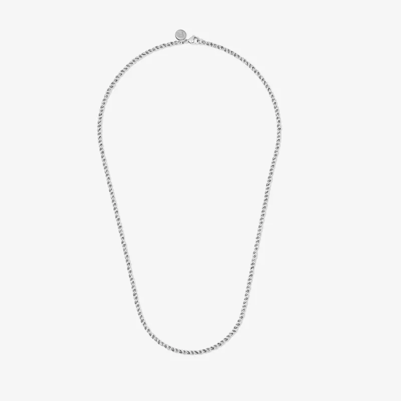 Collar Hombre Riviera Fina Plateada | Radiant