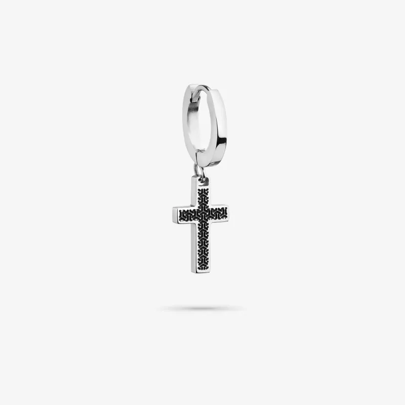 Pendientes Hombre Creed Cruz Negro | Radiant