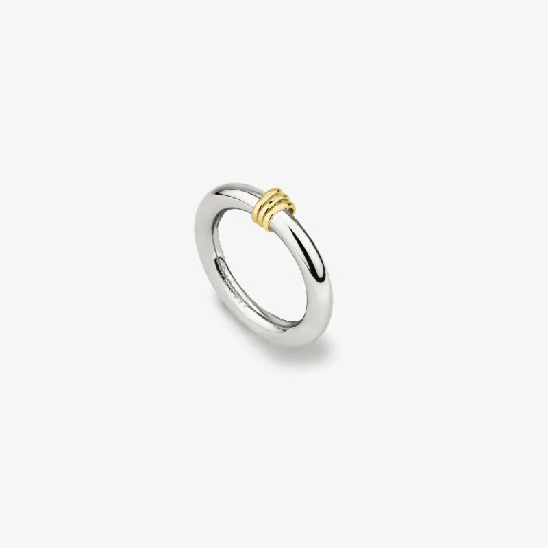 Anillo bicolor mujer acero inoxidable fino | Radiant