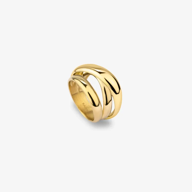 Anillo dorado triple mujer acero inoxidable | Radiant