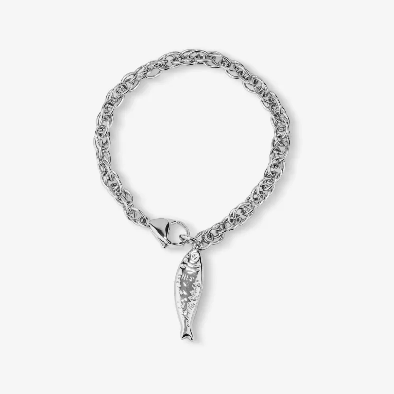 Pulsera plateada mujer con pez Sea | Radiant
