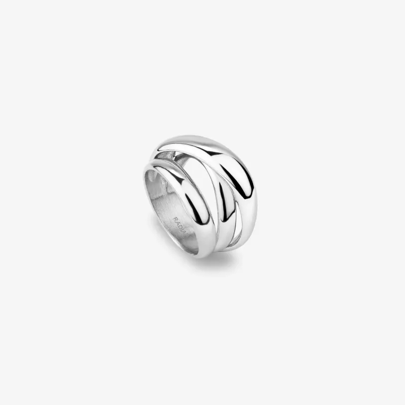 Anillo plateado triple mujer acero inoxidable | Radiant