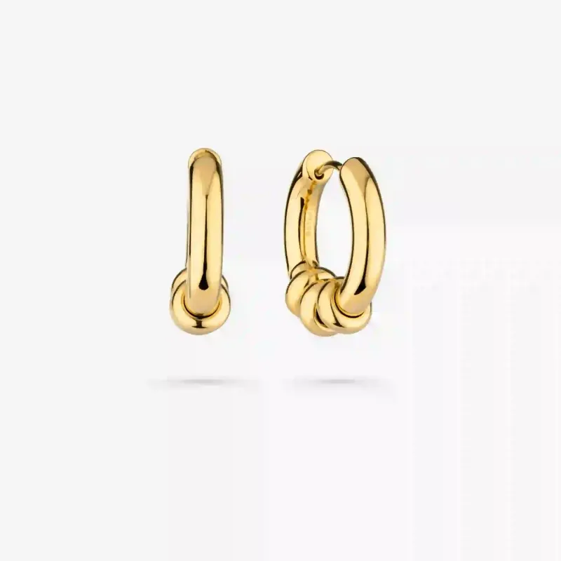 Pendientes aro dorado con mini aros móviles | Radiant