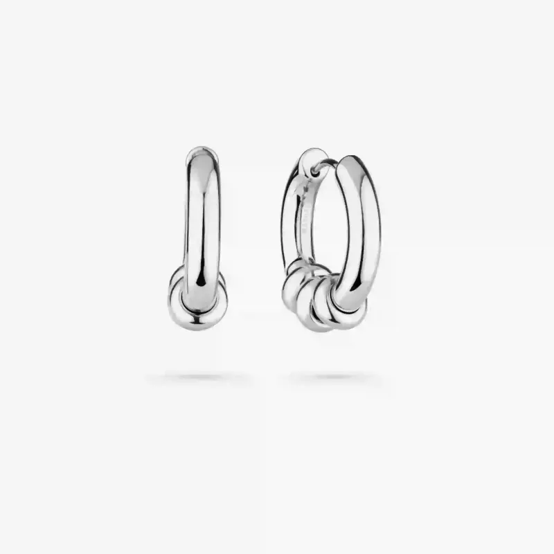 Pendientes aro plateado con mini aros | Radiant