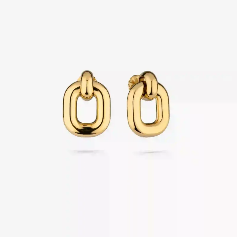 Pendientes plateados mujer aro cuadrado | Radiant