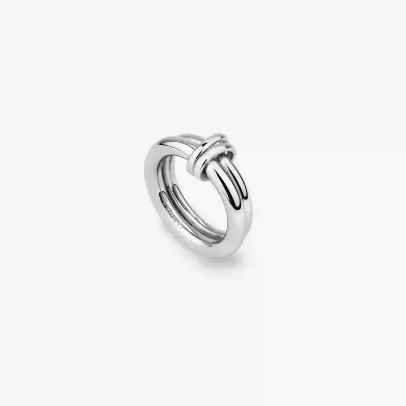 Anillo plateado mujer doble acero inoxidable | Radiant