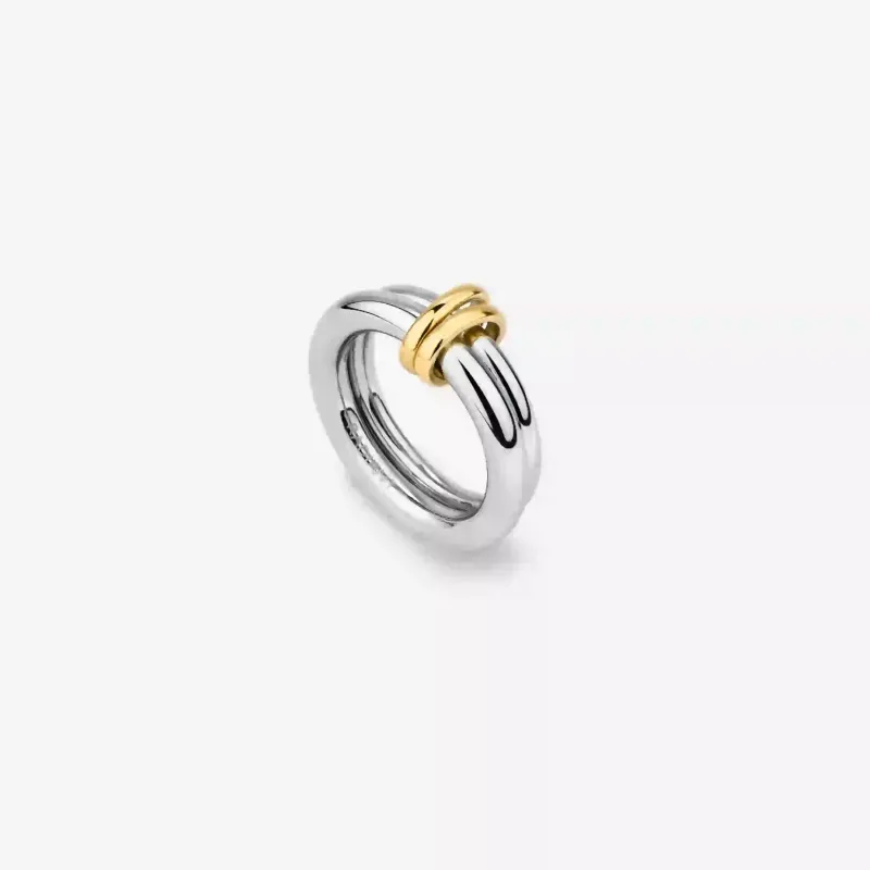 Anillo bicolor mujer doble acero inoxidable | Radiant