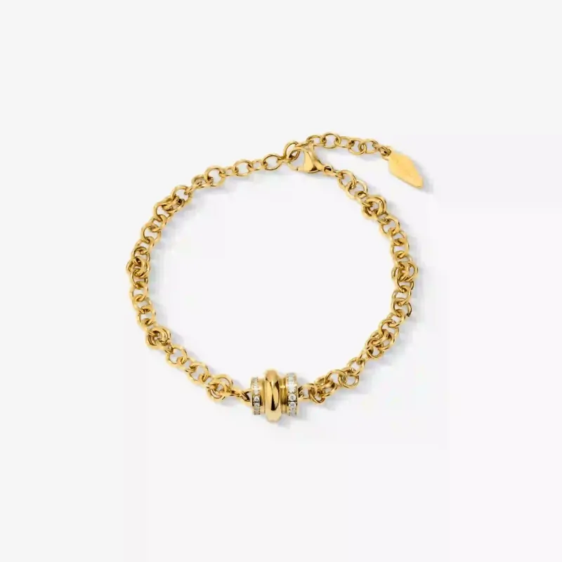Pulsera dorada mujer con cristal Frost | Radiant
