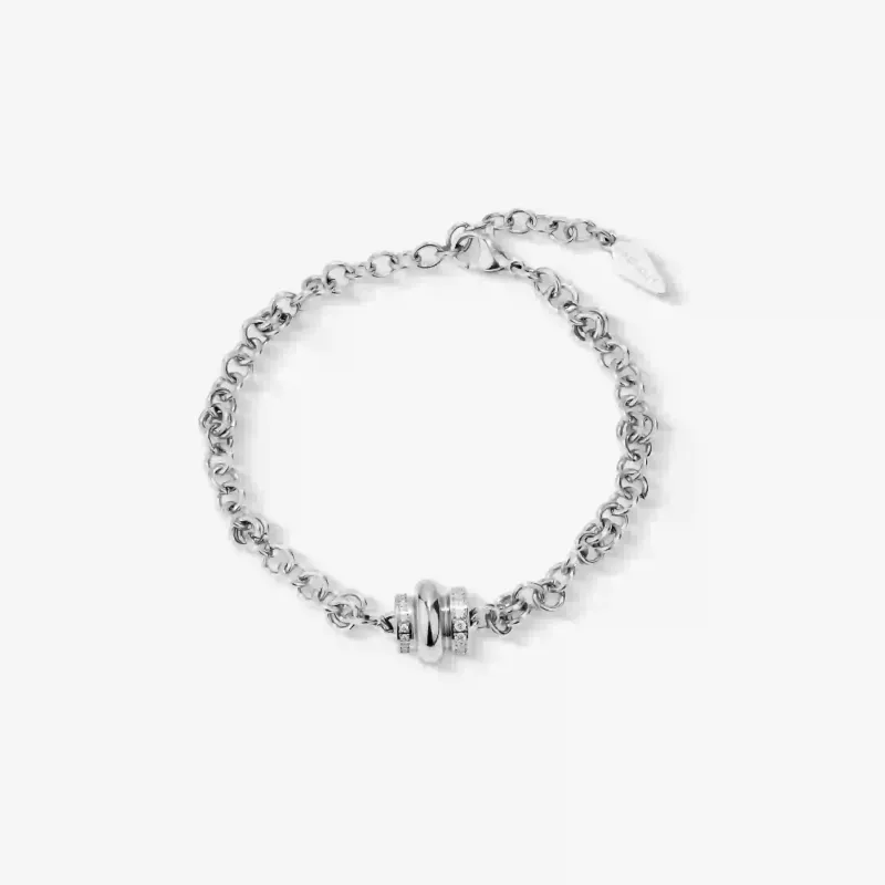Pulsera plateada mujer con cristal Frost | Radiant