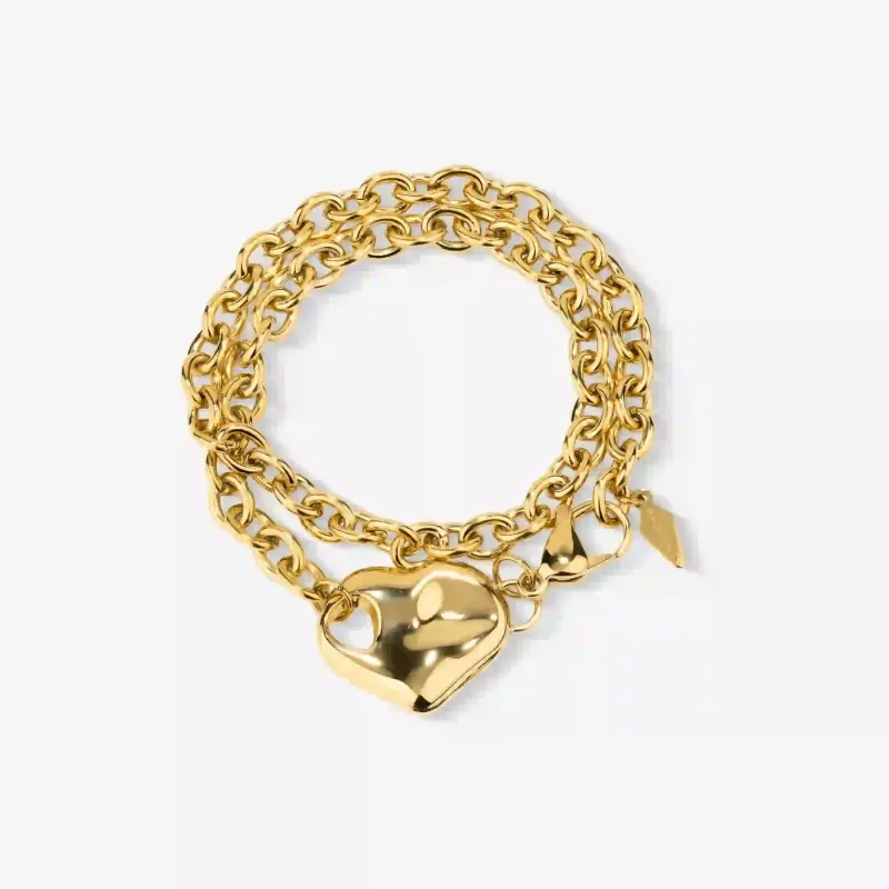 Pulsera dorada mujer corazón Center | Radiant