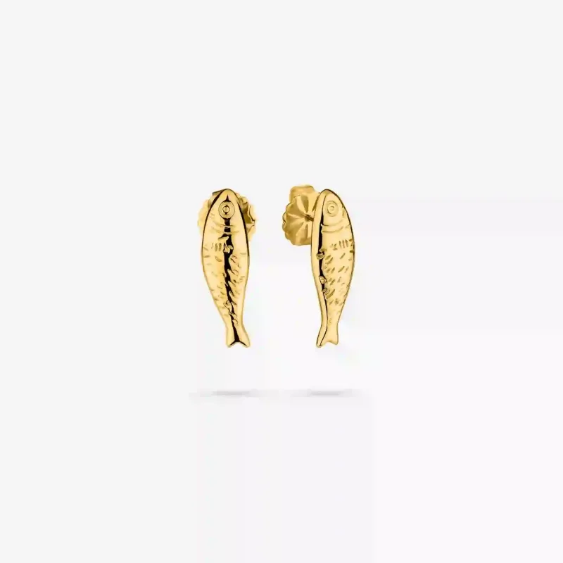 Pendientes dorados mujer pez marino | Radiant