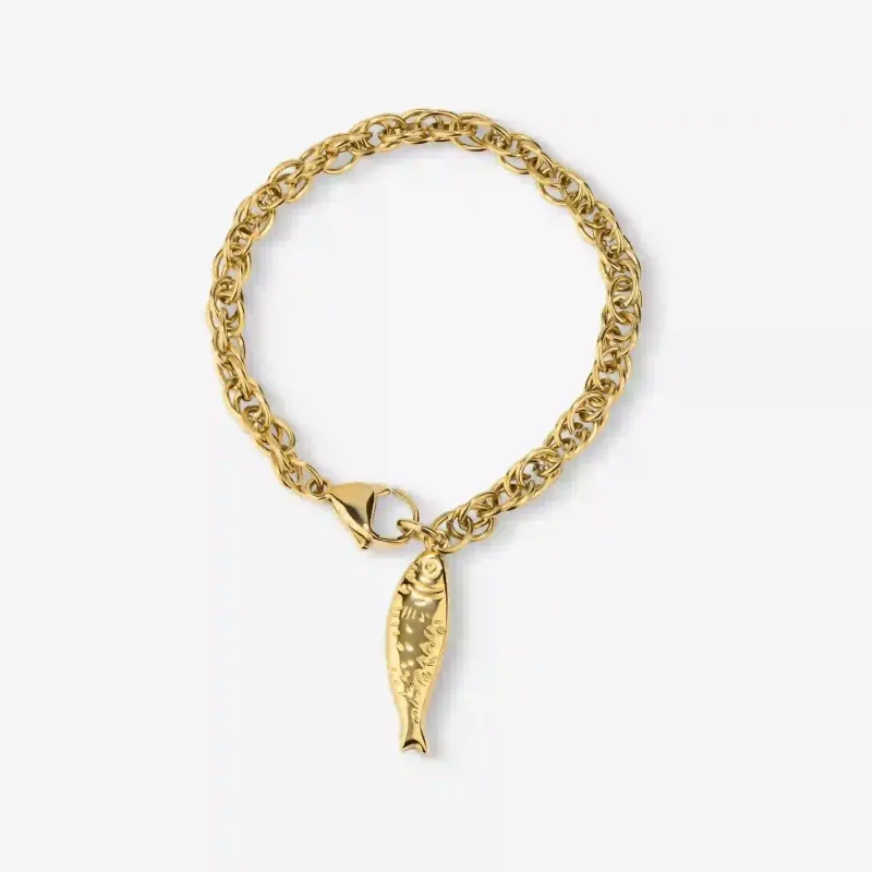 Pulsera dorada mujer con pez Sea | Radiant