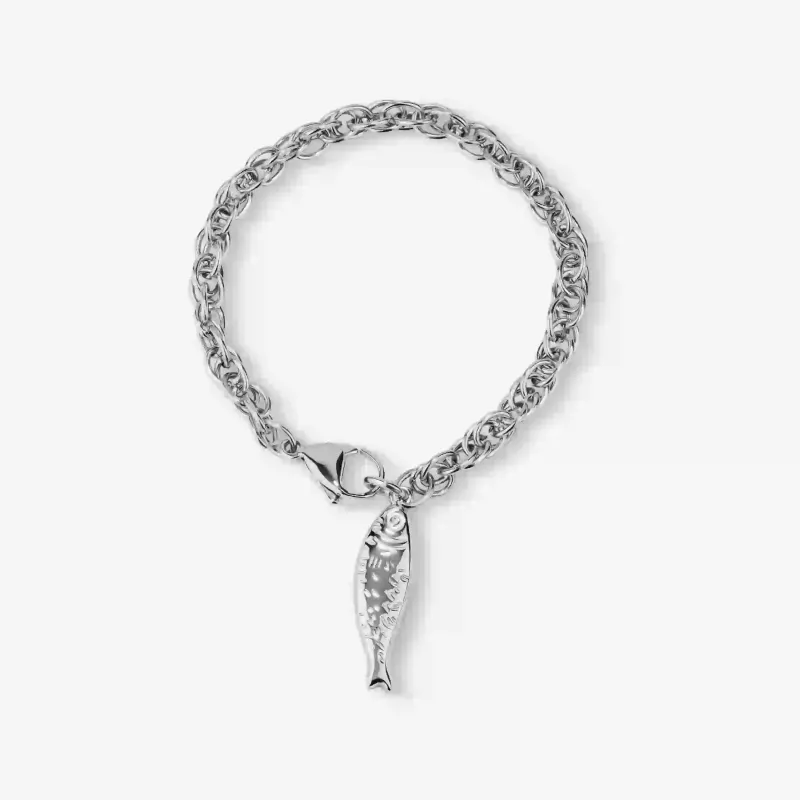 Pulsera plateada mujer con pez Sea | Radiant