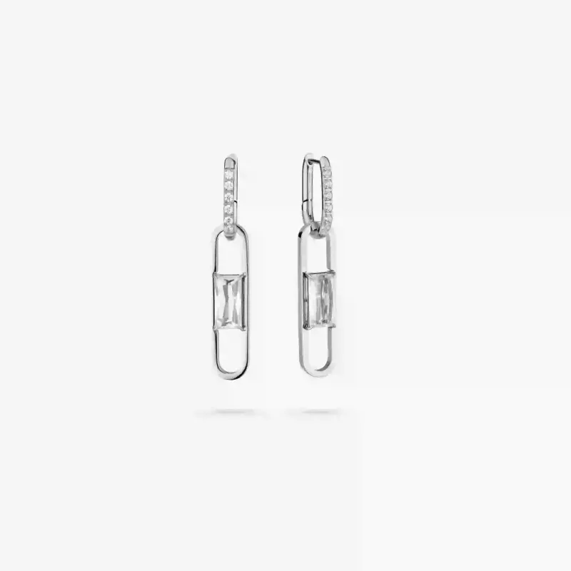 Pendientes bicolor mujer eslabón doble Iced | Radiant