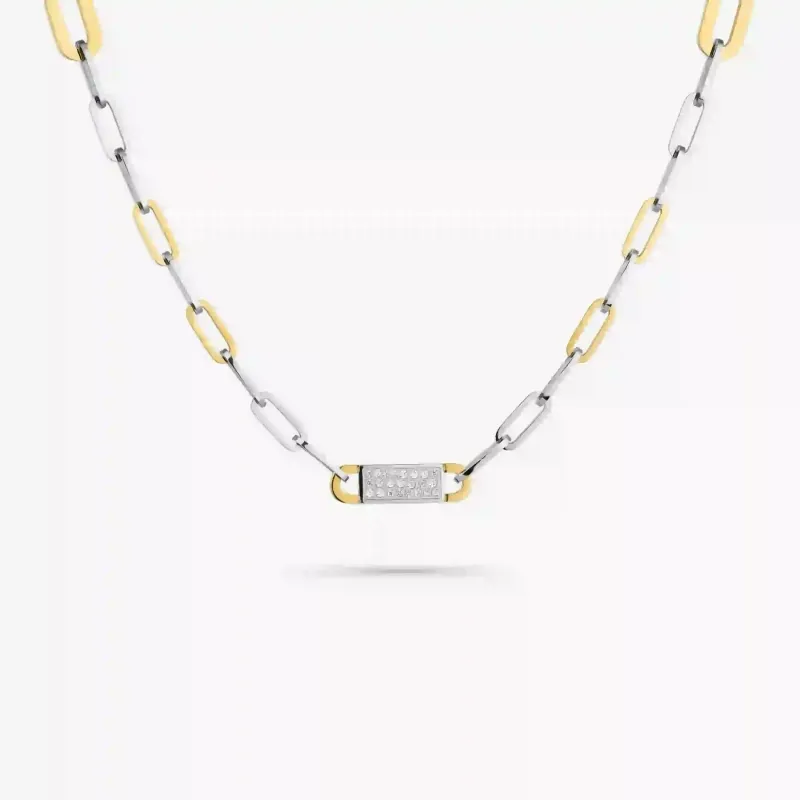 Collar bicolor mujer con cristal Iced | Radiant