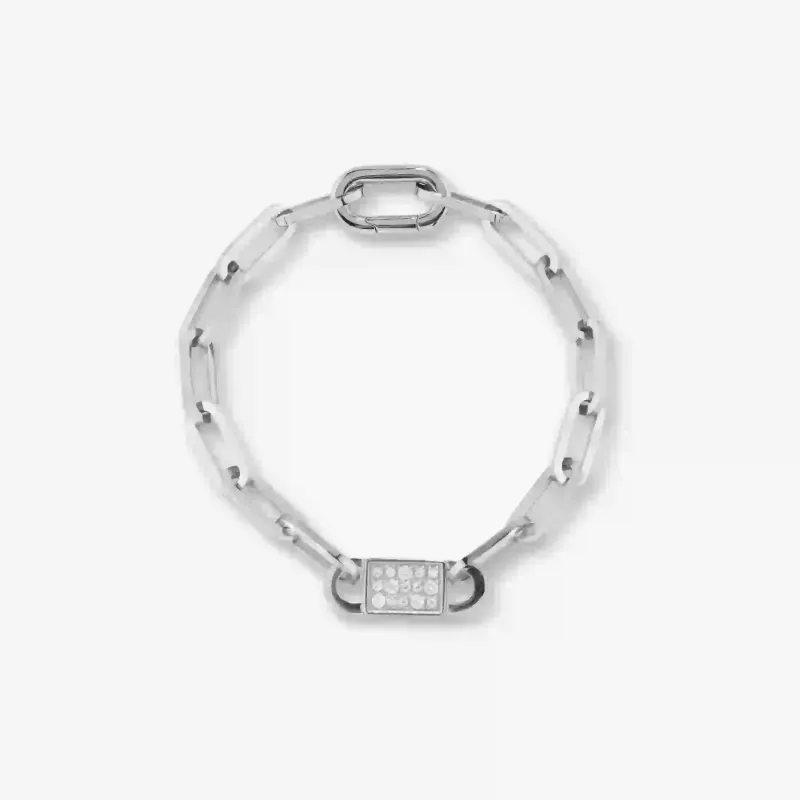 Pulsera plateada mujer con cristal Iced | Radiant