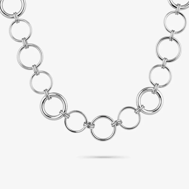 Collar plateado mujer aros enlazados | Radiant