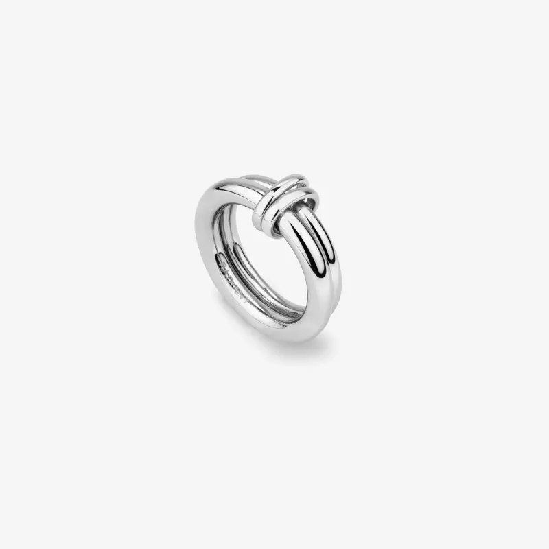 Anillo plateado mujer doble acero inoxidable | Radiant