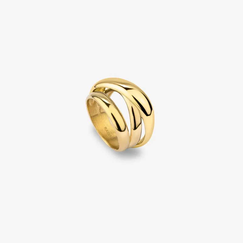 Anillo dorado triple mujer acero inoxidable | Radiant