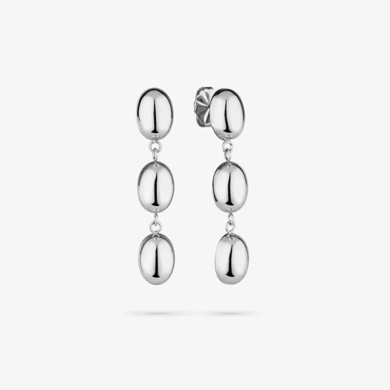 Pendientes plateados largos mujer Soulmate | Radiant