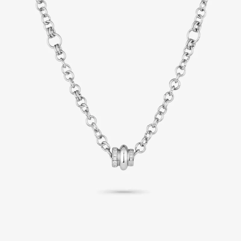 Collar plateado mujer con cristal Frost | Radiant